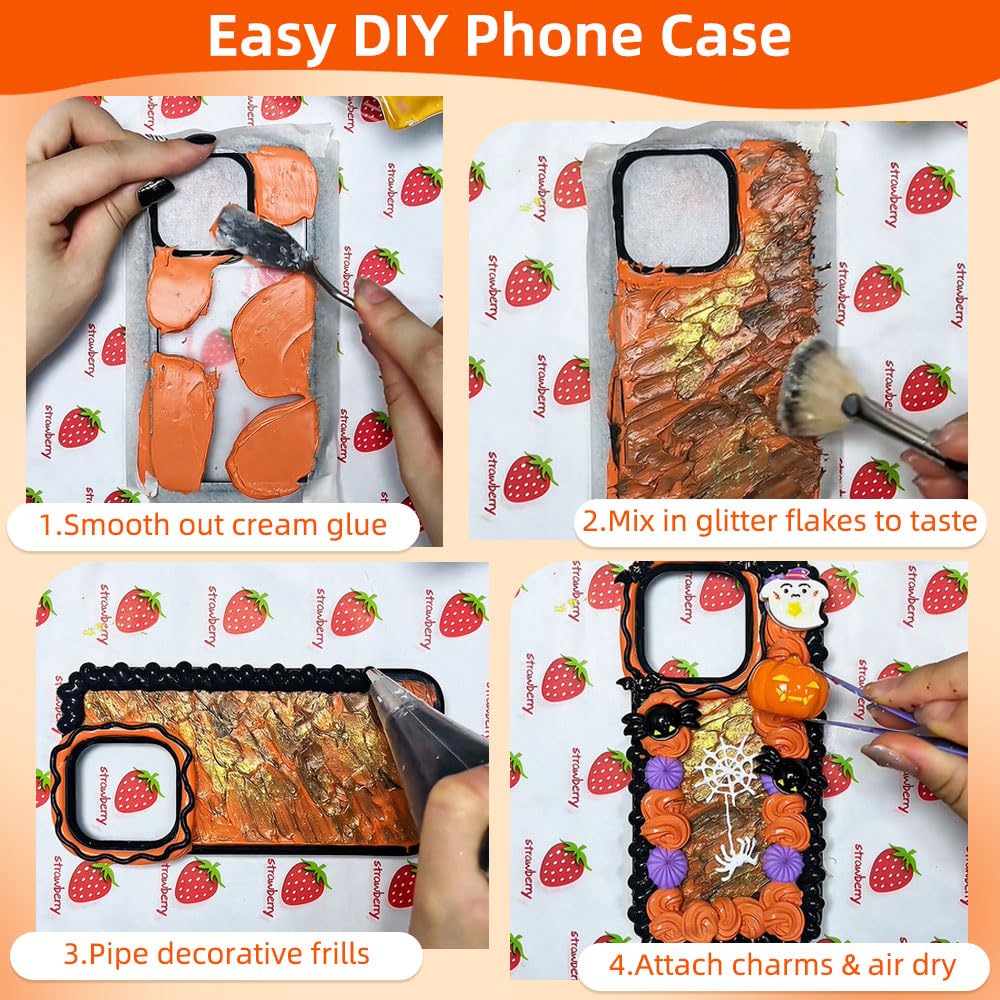 Purple & Orange Tone Whipped Cream Glue Kit for DIY Crafts