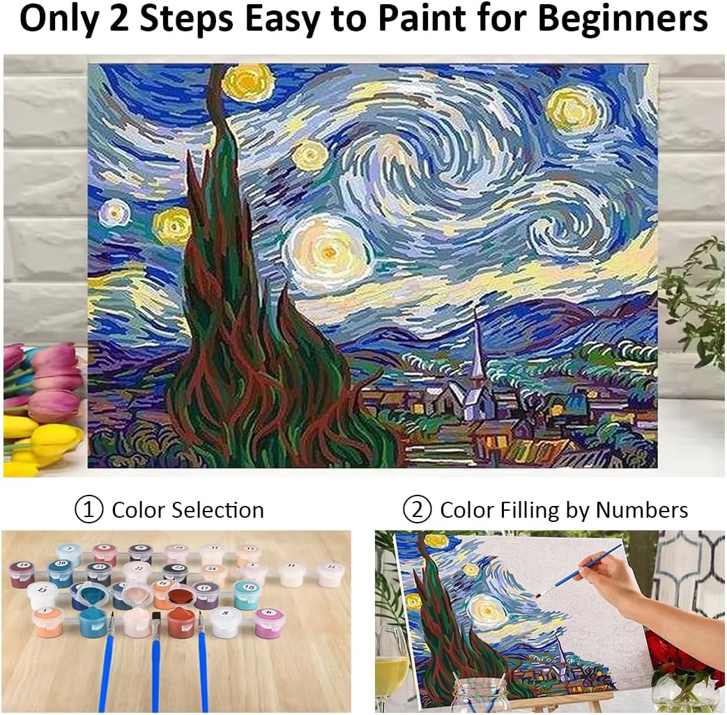 DIY Custom Paint by Numbers with Photo - 12x16in (30x40cm), 24-Color Canvas