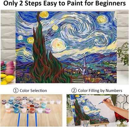 DIY Custom Paint by Numbers with Photo - 12x16in (30x40cm), 24-Color Canvas
