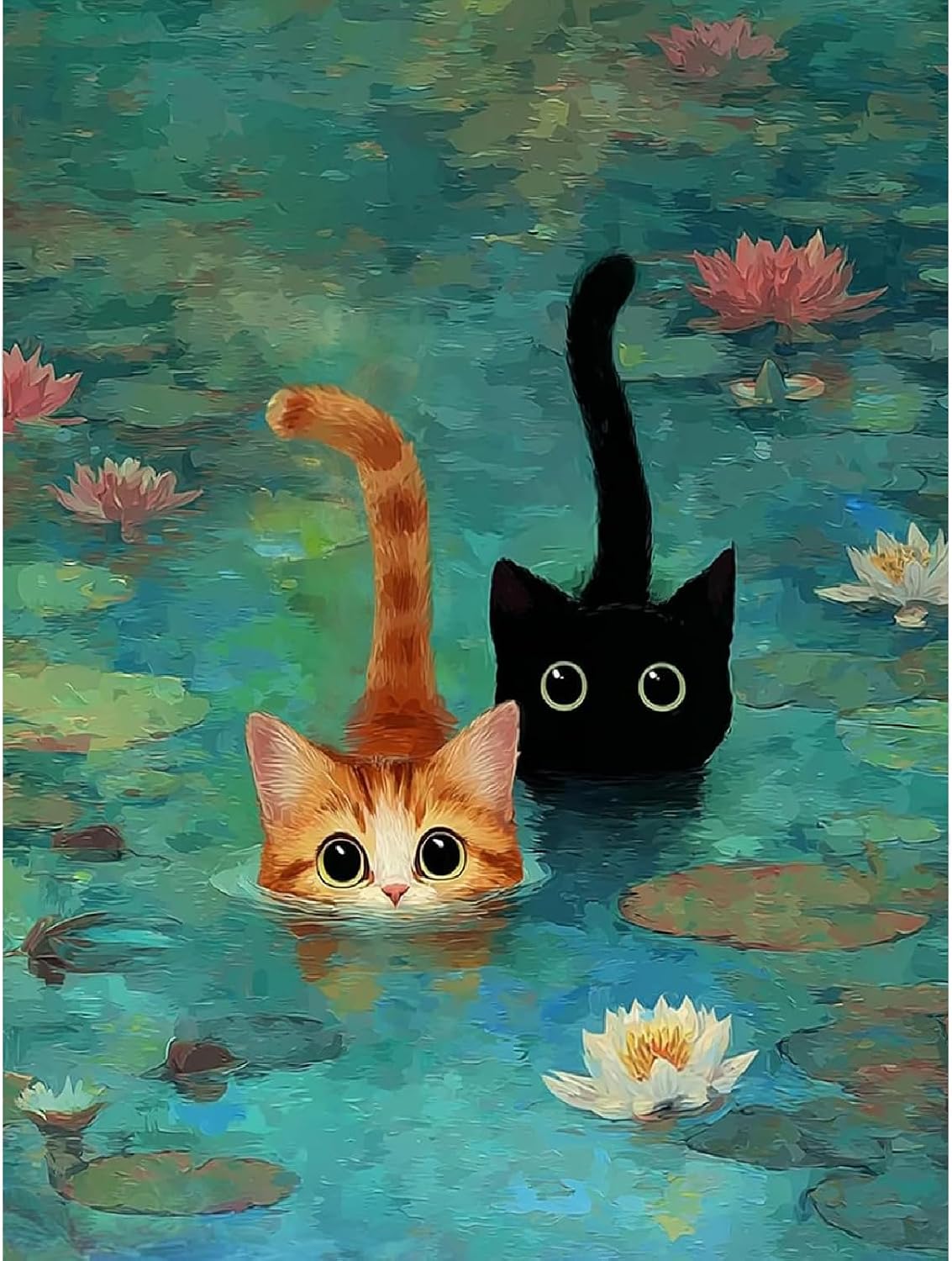 VIGEGU Black Cat Paint by Numbers Kit for Adults Beginner 16x20 Inch