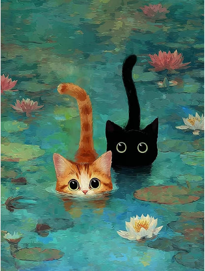 VIGEGU Black Cat Paint by Numbers Kit for Adults Beginner 16x20 Inch