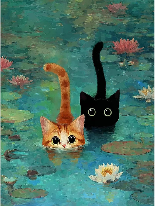 VIGEGU Black Cat Paint by Numbers Kit for Adults Beginner 16x20 Inch