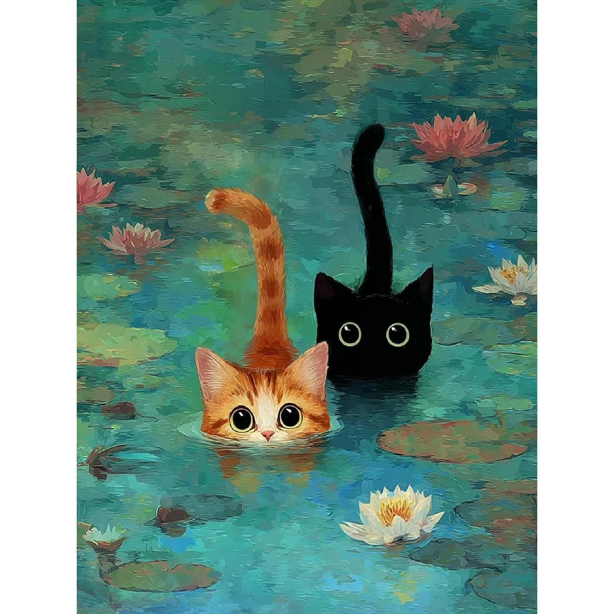 VIGEGU Black Cat Paint by Numbers Kit for Adults Beginner 16x20 Inch