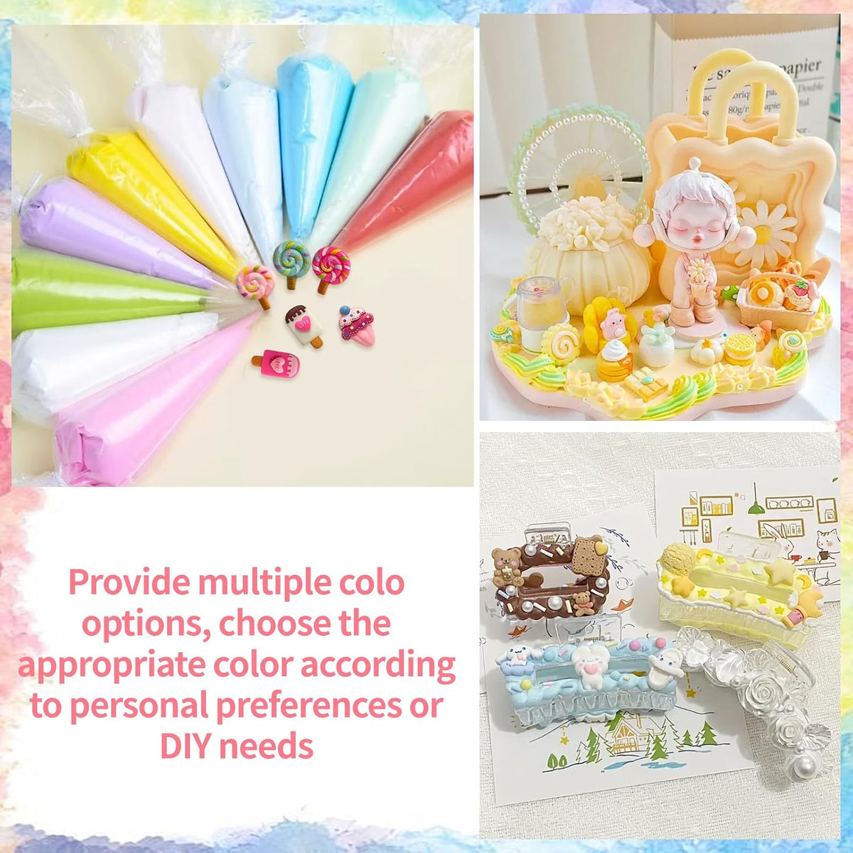 10Pcs Decoden Cream Kit, Whipped Cream Glue,Deco Cream-3.5oz