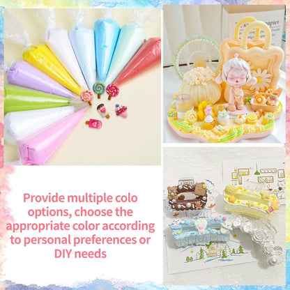 10Pcs Decoden Cream Kit, Whipped Cream Glue,Deco Cream-3.5oz