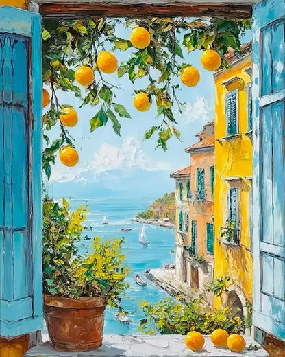 ZRIZQ Paint by Numbers Kit for Adults Beginner Landscape,Lemon Tree,16x20