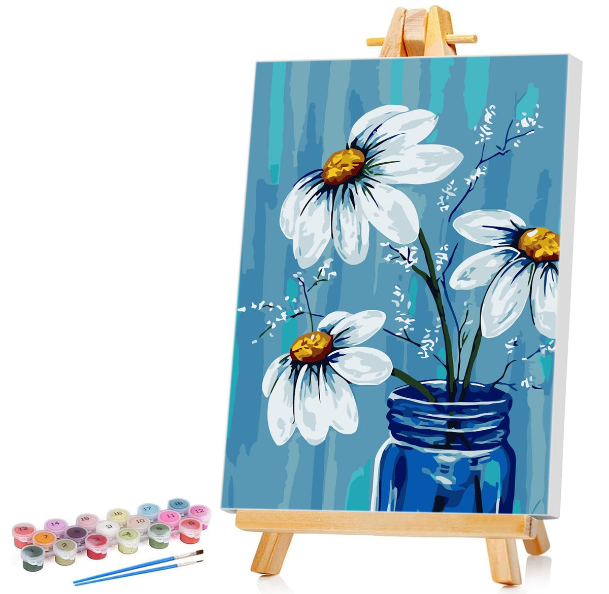 Ginkko Framed Paint by Numbers Kit for Adults 8X 12 inch, Vase Flowers