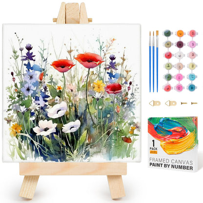 Yezavesu Book Framed Paint by Numbers Kit for Adults 10x 10 inch, Flowers