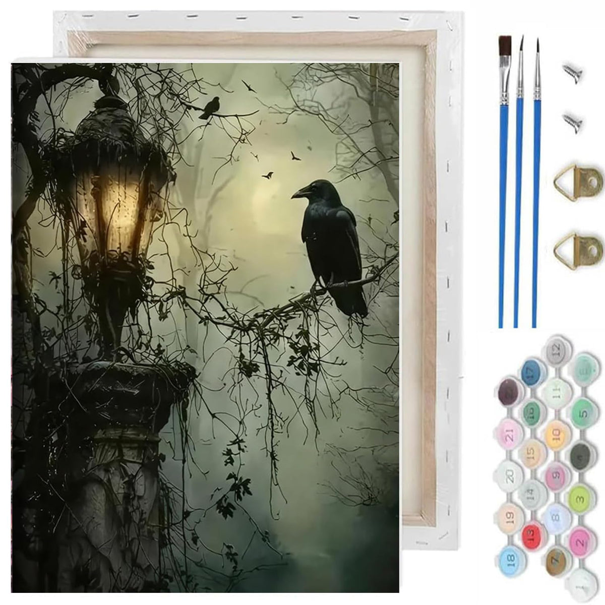 Halloween Paint by Numbers Kit for Adults,Ghost Paint by Number With Frame
