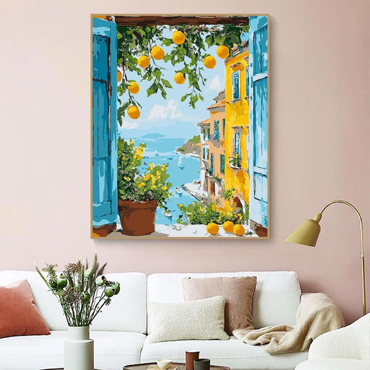 ZRIZQ Paint by Numbers Kit for Adults Beginner Landscape,Lemon Tree,16x20