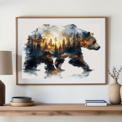 xcemhil Bear Paint by Numbers Kit for Adults, Bear Painting by Numbers, Adult Paint by Number Kits Suitable for Gifts and Interior Decor 16x20 Inch