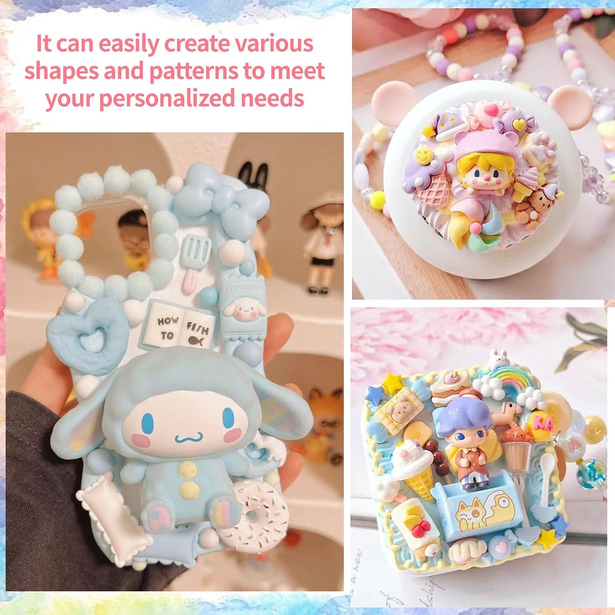 TBTFW 5Colors Decoden Cream Kit, Fake Whipped Cream Glue Clay-3.5oz