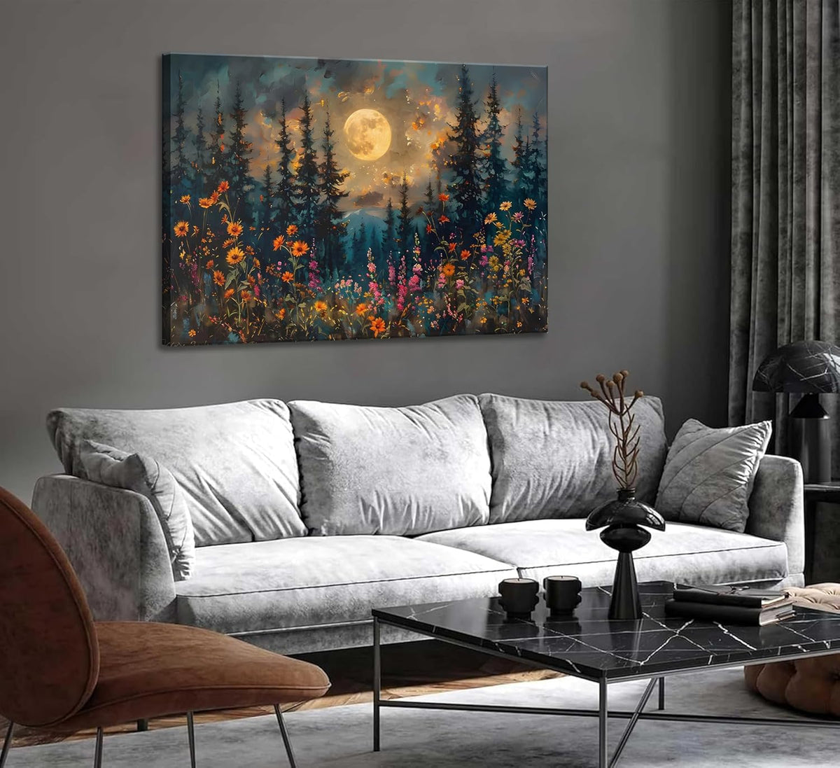 Tree Wildflowers Paint by Numbers Kit for Adults Canvas, Frameworkless