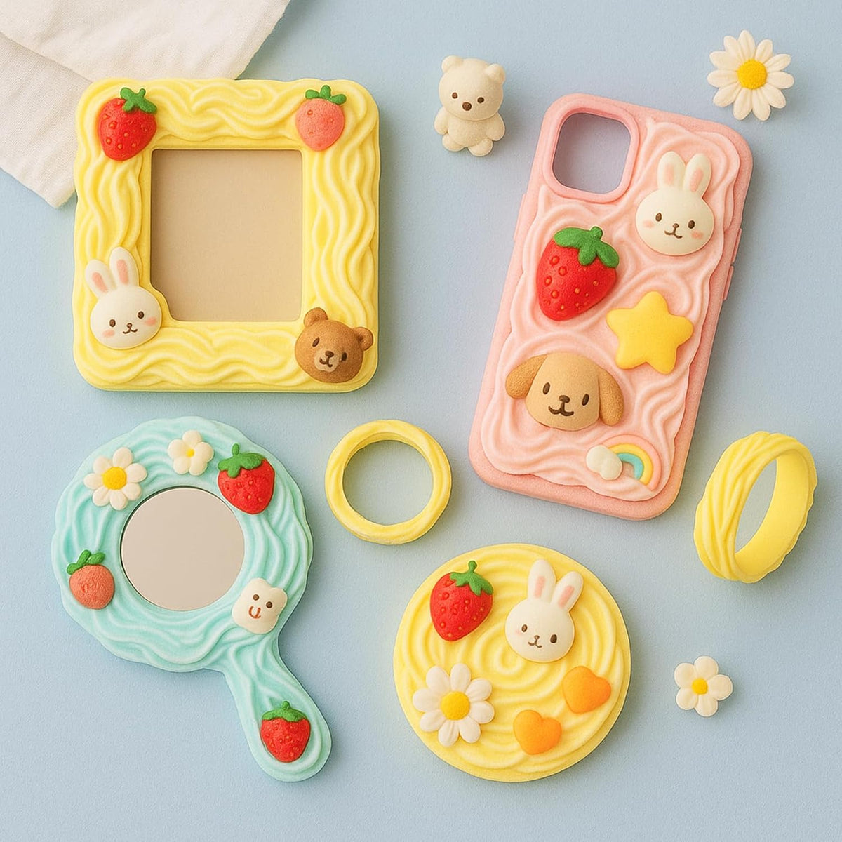 12-Color Decoden Cream Glue Kit,12x50ml with Piping Tips for Phone Cases