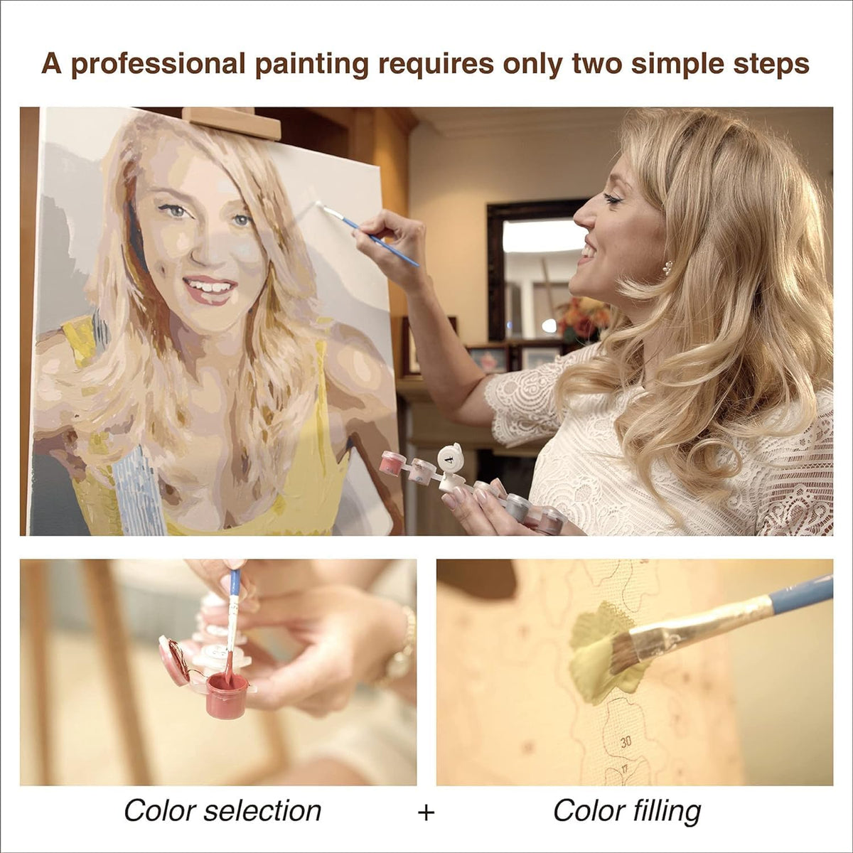 Texture of Dreams Personalized Paint by Numbers Kit for Adults, Acrylic Painting Oil Painting on Framed & Stretched Canvas, Customized DIY Paint by Numbers Set Painting for Beginners (12" x 16")