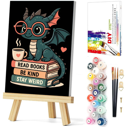 Gemozaic Framed Paint by Numbers Kit for Adults, Funny Cats Shop, 8x12 in