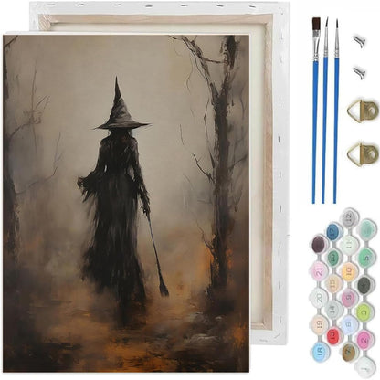 Halloween Paint by Numbers Kit for Adults,Ghost Paint by Number With Frame