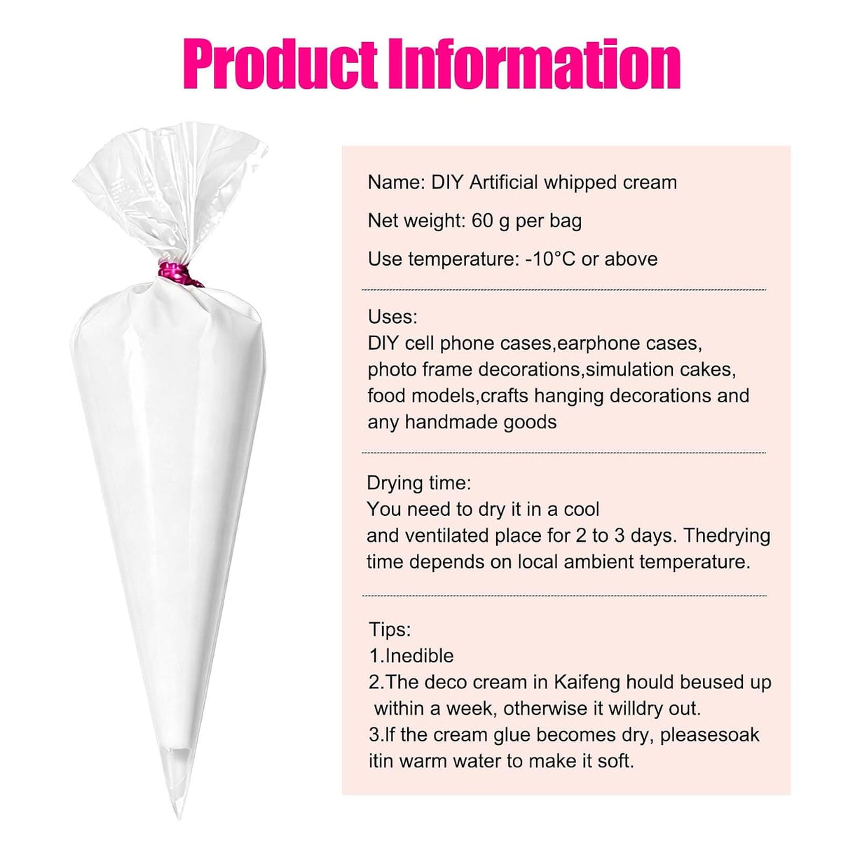 3 Pack Whipped Cream Glue for DIY Crafts, 100g Decoden Cream Glue with 12 Stainless Steel Piping Tips, Whipped Clay DIY Phone Case Kit for Handmade Crafts Decorating & Jewelry Making (White)