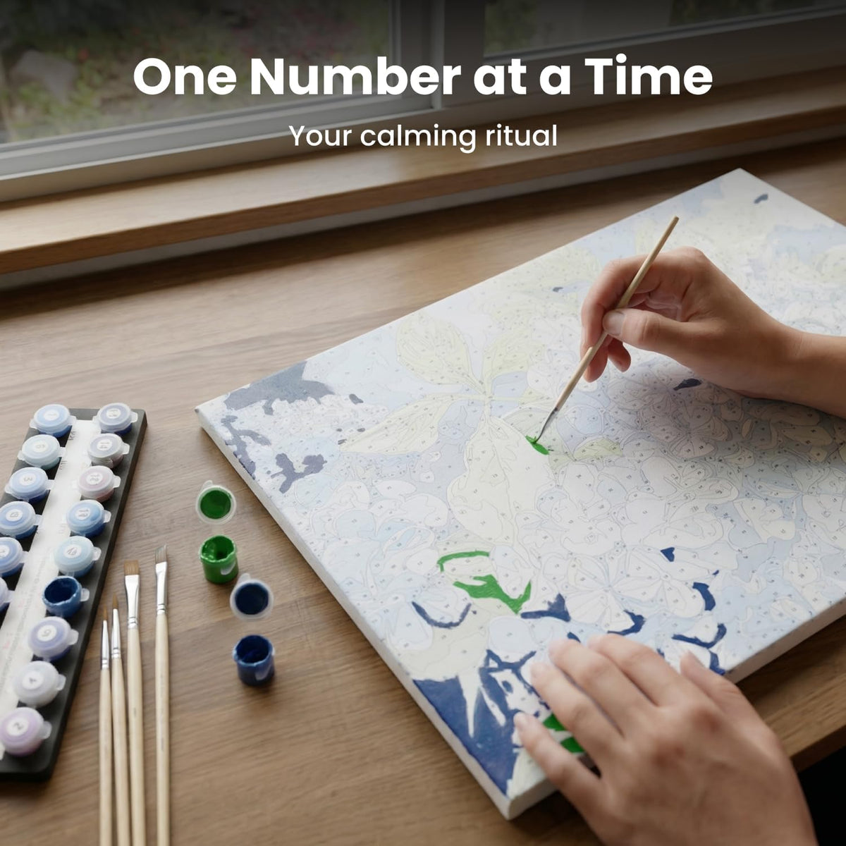 Number Artist Paint by Numbers Kit – Verdant Book Nook, No Frame