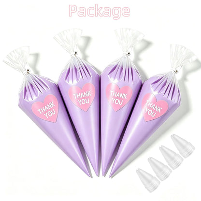 Cream Glue, 4PCS (60ml Each) Purple Cream Glue Clay with Piping Tips