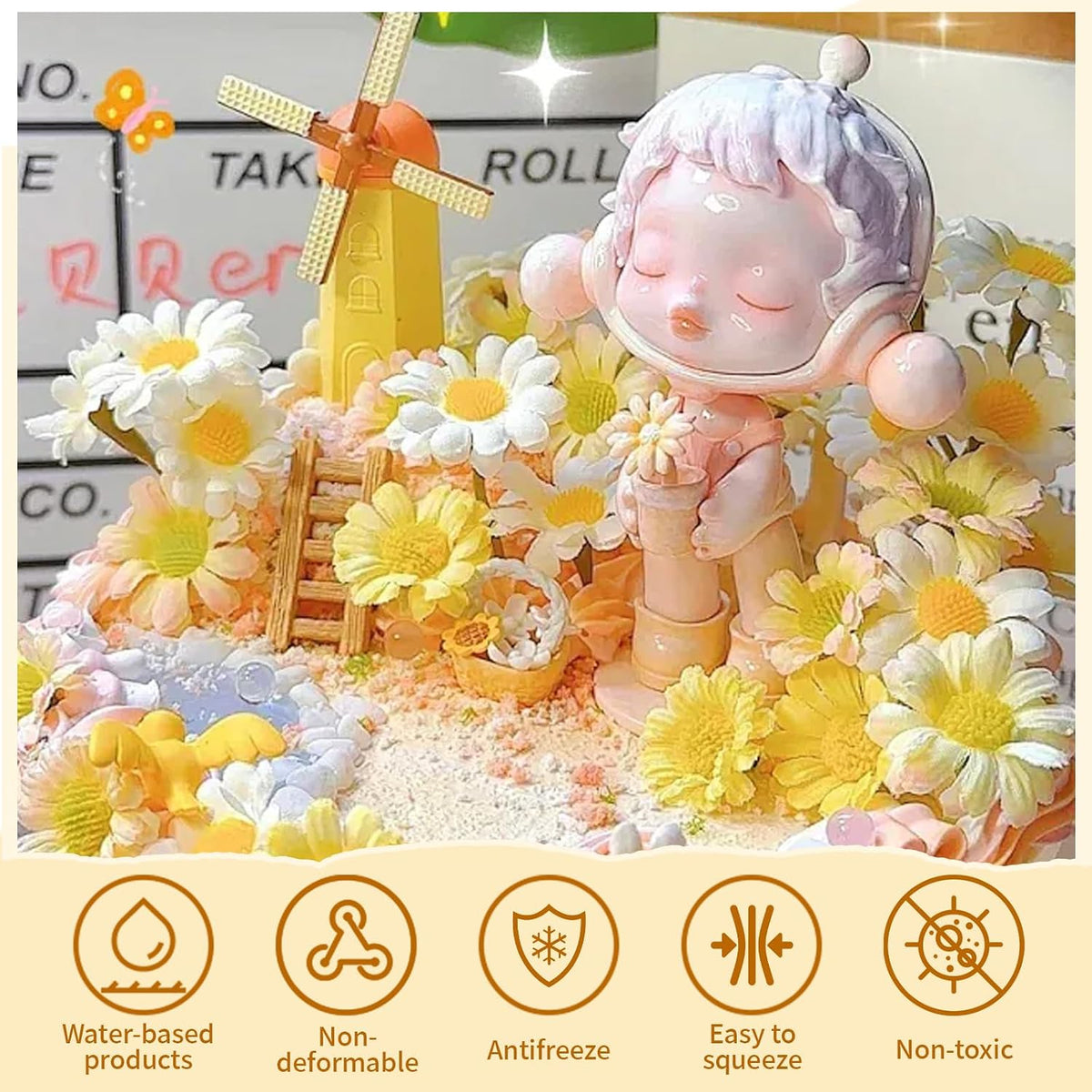 TBTFW 16 Colors Decoden Cream Kit, Fake Whipped Cream Glue Clay