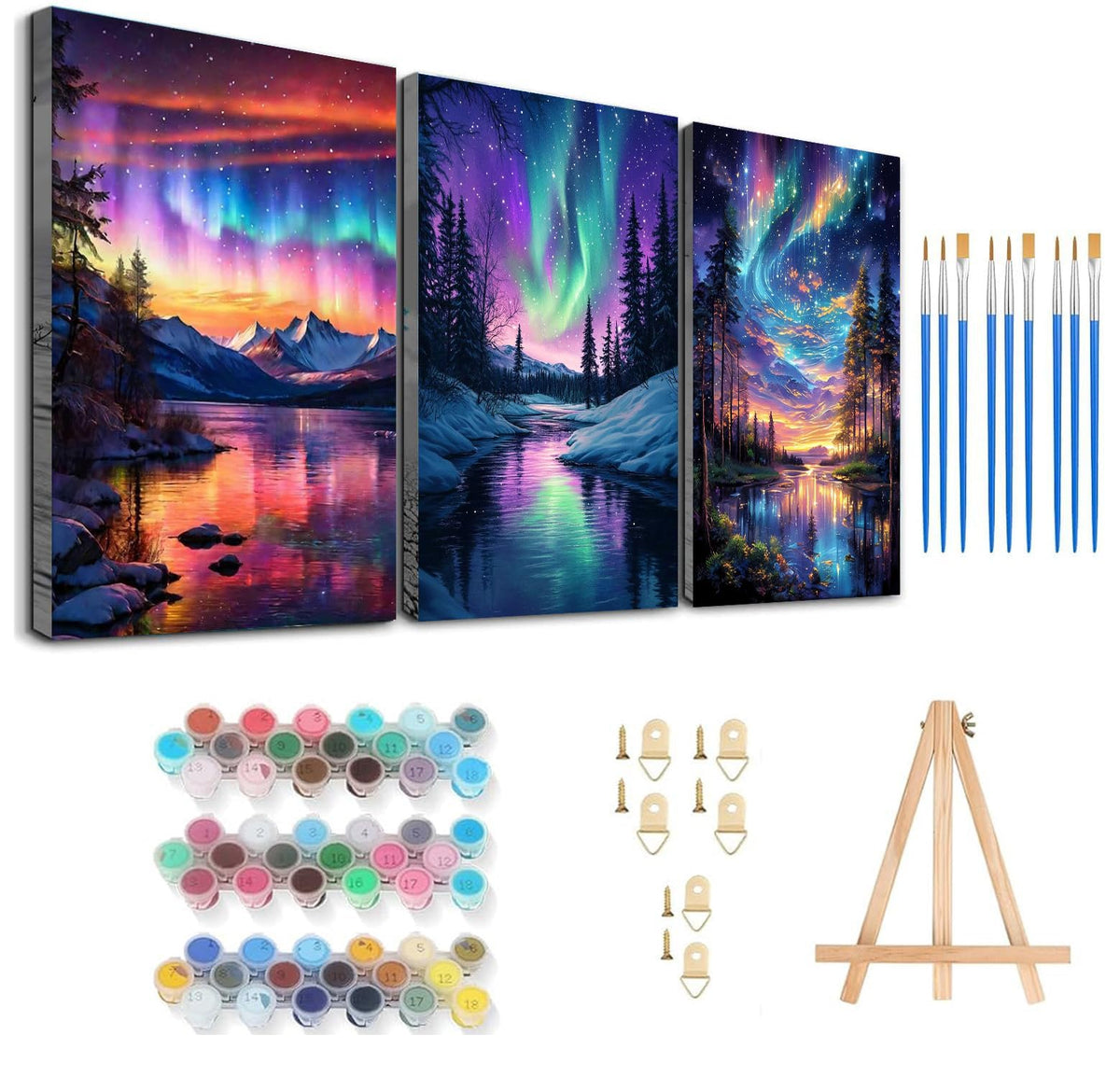 Axquilon 3 Packs Tarot Framed Paint by Numbers Kit for Adults 8x10in
