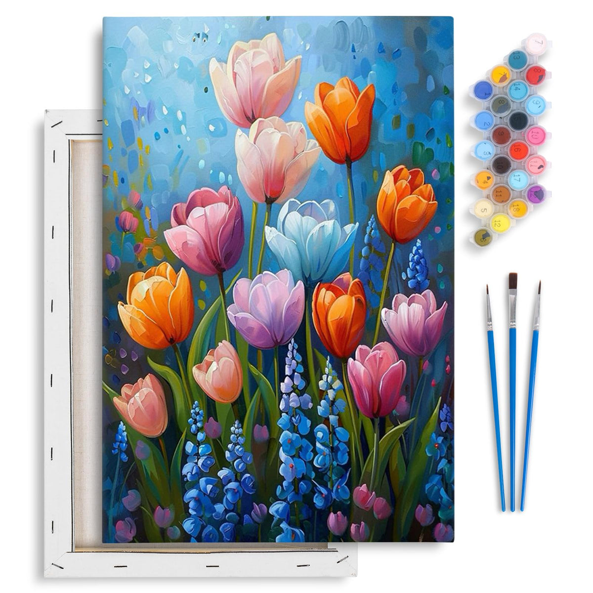 Yezavesu Book Framed Paint by Numbers Kit for Adults 10x 10 inch, Flowers