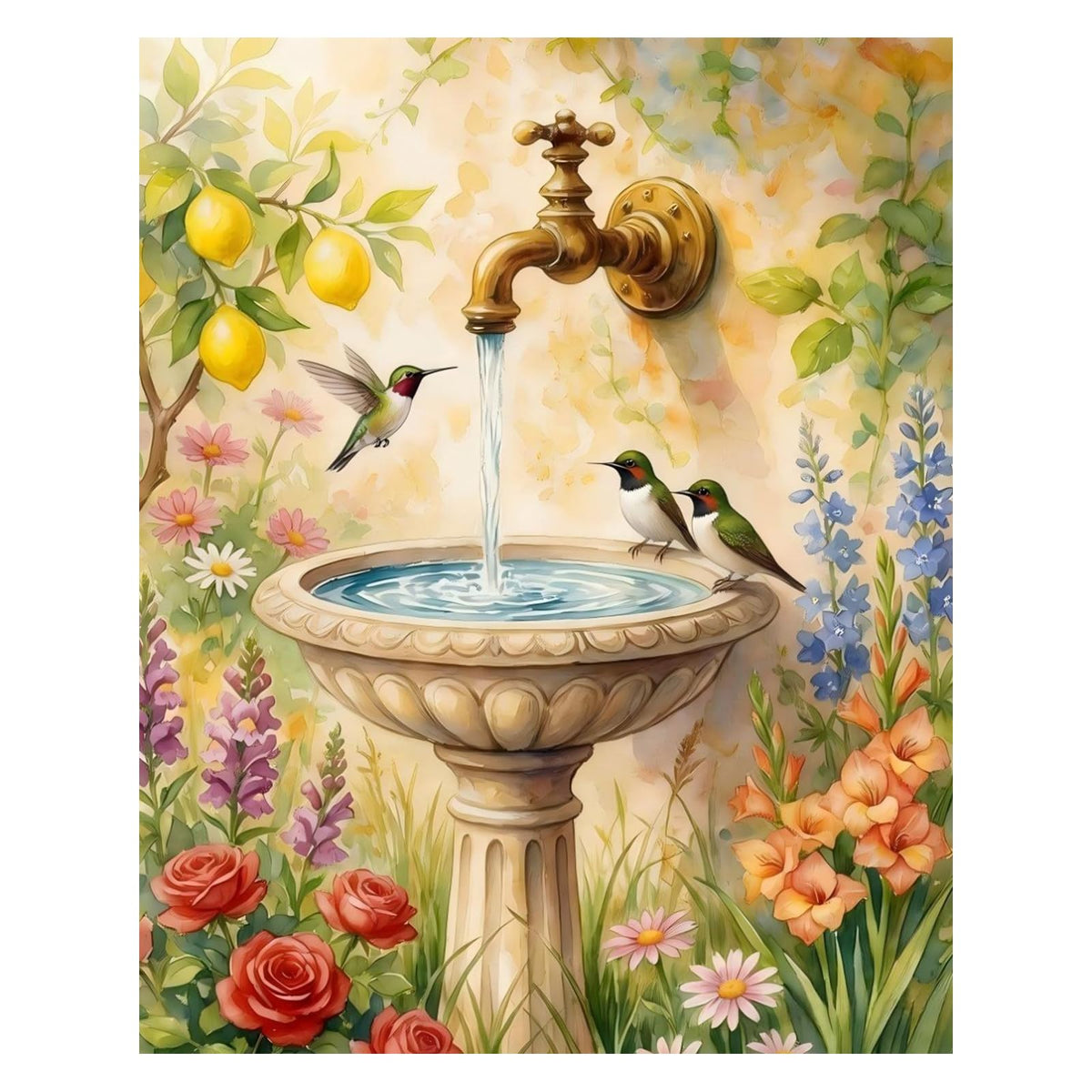 AUKELHJ Paint by Numbers Kit for Adults Beginner, Water Well, 16X20 Inch