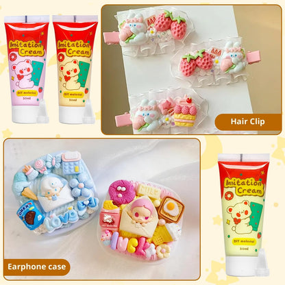 TBTFW Whipped Clay Decoden Cream Kit, Fake Whipped Cream Glue-1.7oz