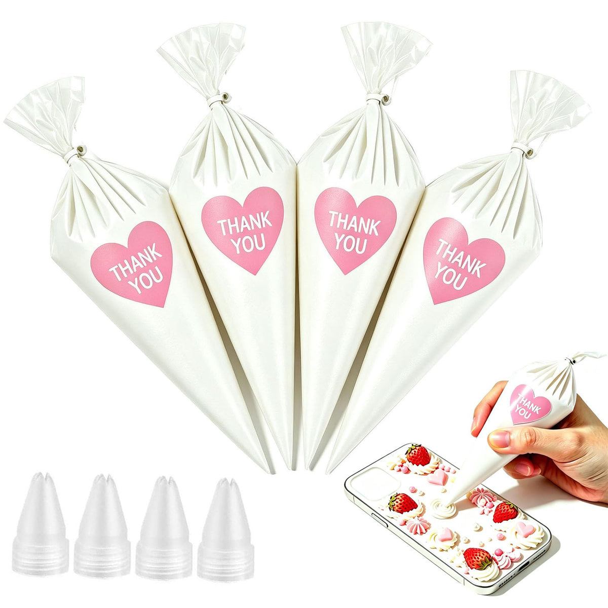 Cream Glue, 4PCS (60ml Each) Purple Cream Glue Clay with Piping Tips