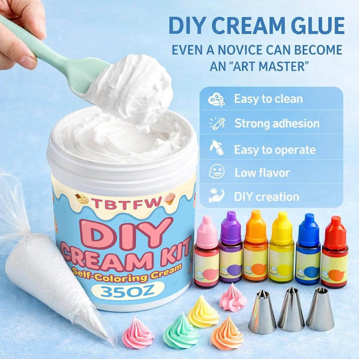 TBTFW 35oz White Whipped Cream Glue Kit,Whipped Clay for Crafts