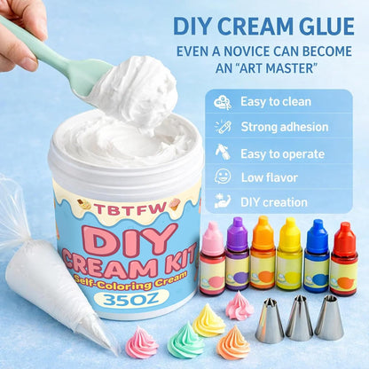 TBTFW 35oz White Whipped Cream Glue Kit,Whipped Clay for Crafts