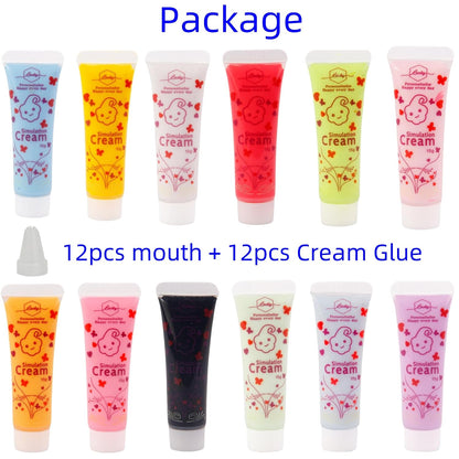 Cream Glue, 12 Pcs(15g) Decoden Whipped Cream Glue for Crafts DIY