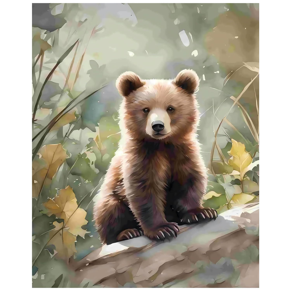 xcemhil Bear Paint by Numbers Kit for Adults, Bear Painting by Numbers, Adult Paint by Number Kits Suitable for Gifts and Interior Decor 16x20 Inch