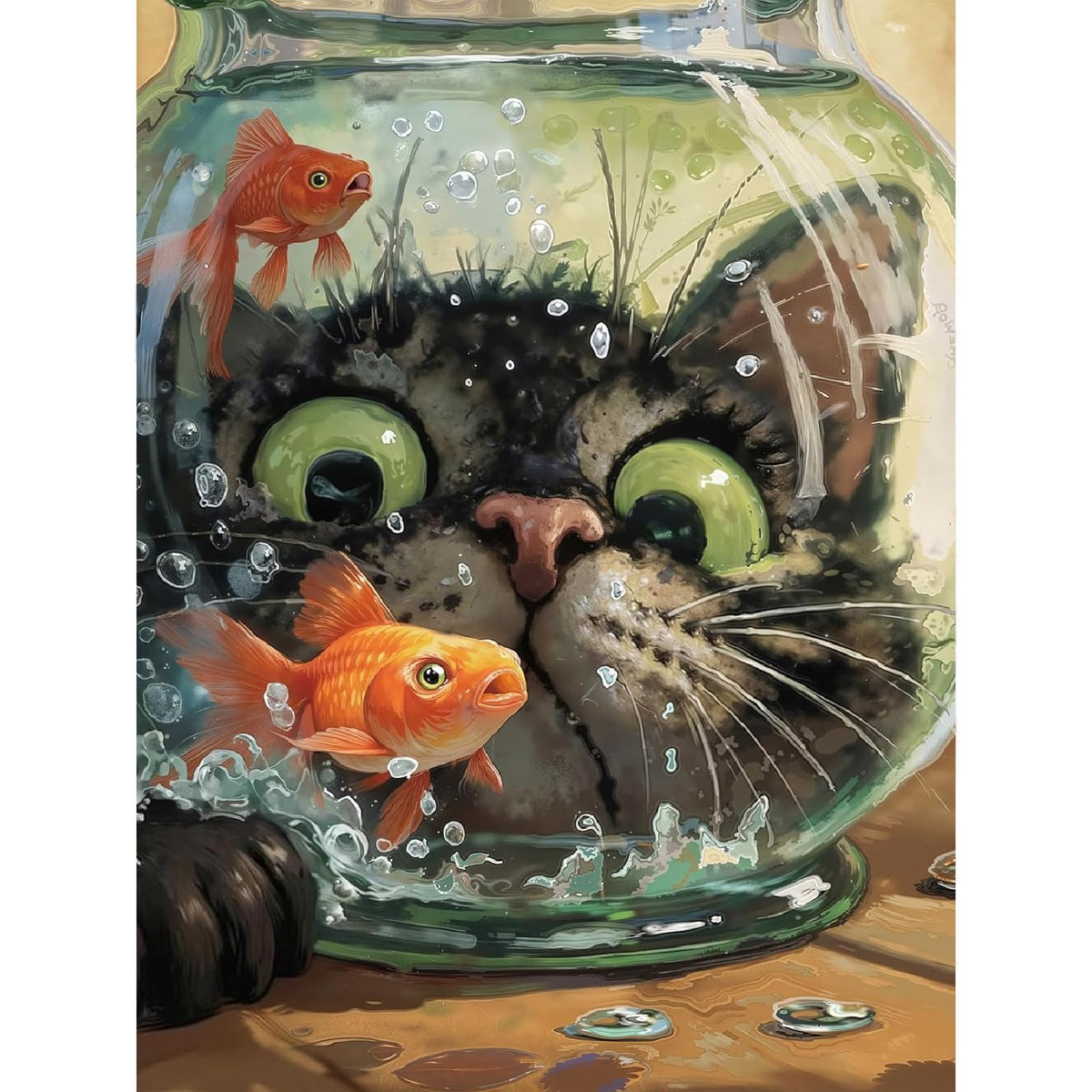 TCDZMYGS Pond Cat Paint by Numbers Kit for Adults Beginner,10x12 in