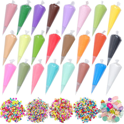 12PCS 100g Cream Kit Fake Whipped Cream Glue Clay Summer Craft DIY Decorations Rainbow Themed Cream DIY Making Art Craft Kit for Handmade Phone Case Mirror Jewelry Accessories