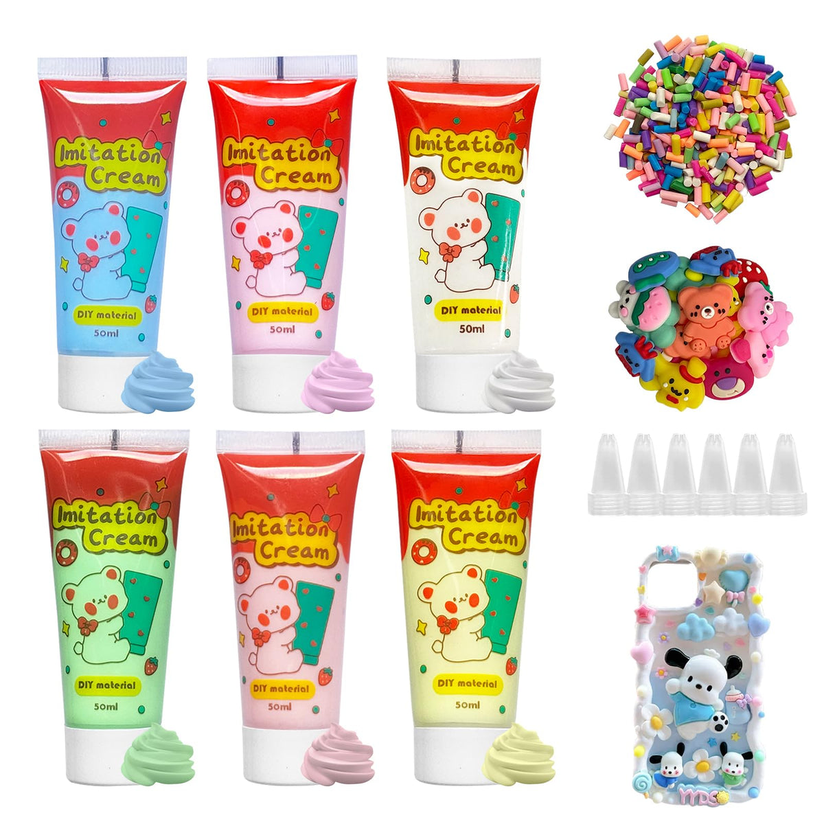 TBTFW Whipped Clay Decoden Cream Kit, Fake Whipped Cream Glue-1.7oz
