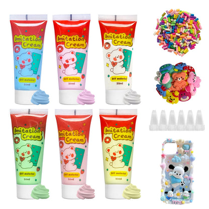 TBTFW Whipped Clay Decoden Cream Kit, Fake Whipped Cream Glue-1.7oz