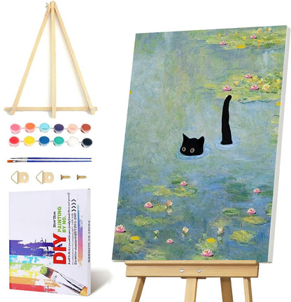 VIGEGU Black Cat Paint by Numbers Kit for Adults Beginner 16x20 Inch