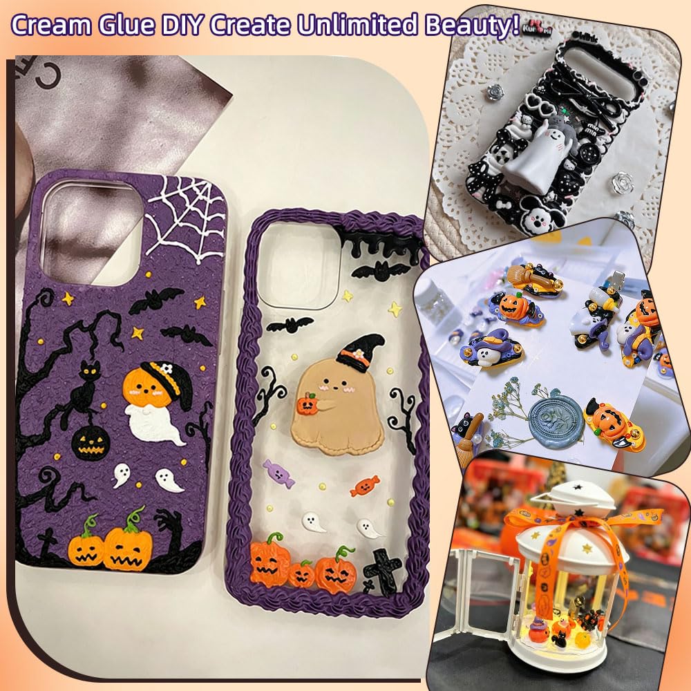 Purple & Orange Tone Whipped Cream Glue Kit for DIY Crafts