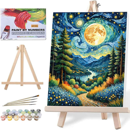 Mountain Paint By Numbers Kit For Adults Beginner Cabin Adult Paint By Number Kits On Canvas Mountain Oil Painting Kit For Beginners Adults' Paint-By-Number Kits For Gift Home Wall Decor 16x20 Inch
