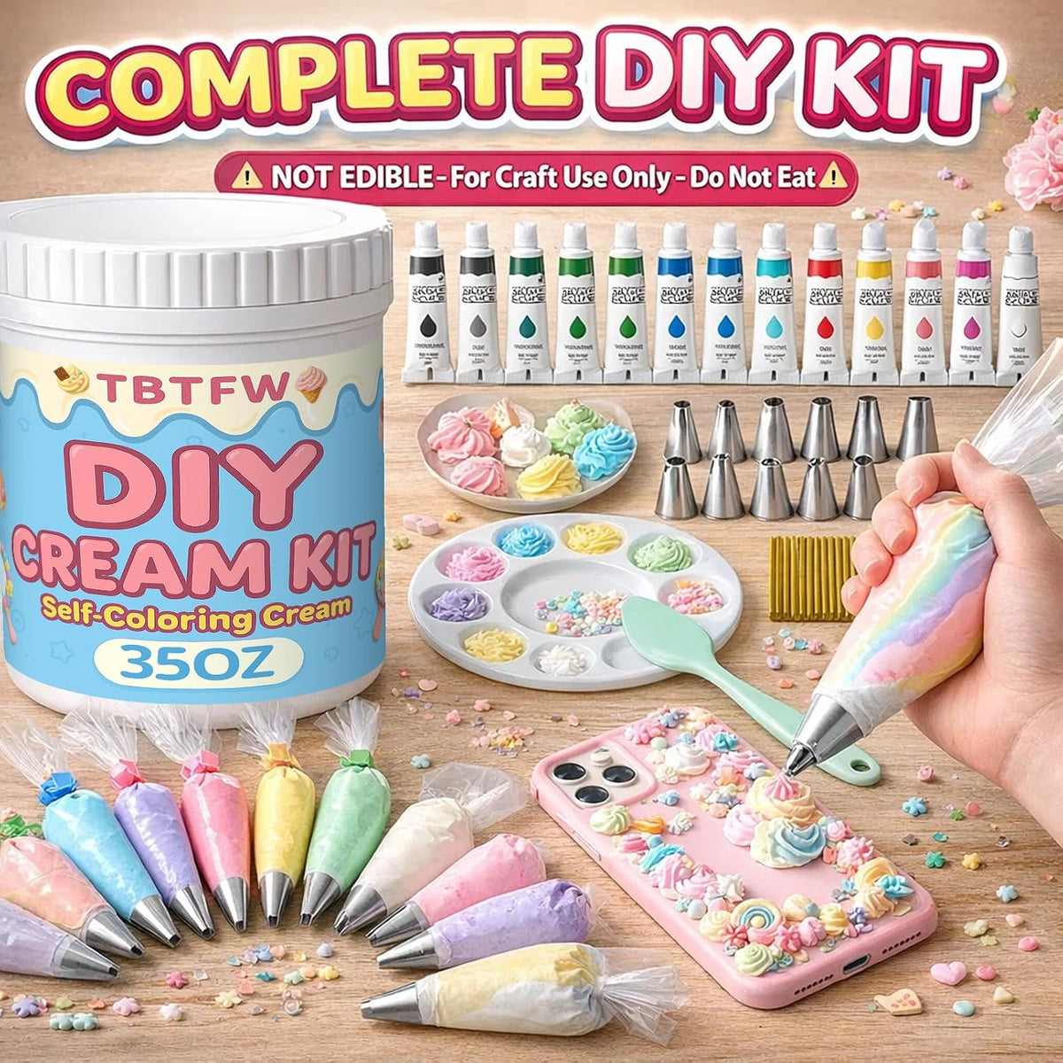 TBTFW 35oz Whipped Clay Cream Glue,White Whipped Cream Glue for Crafts Kit