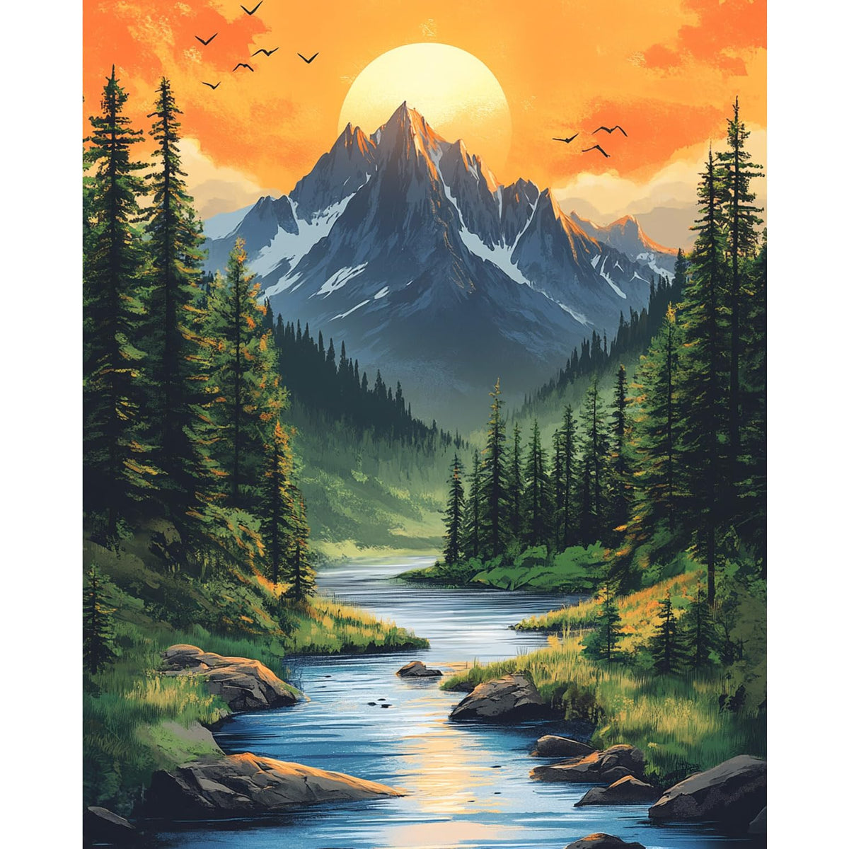 Starry Night Paint by Numbers Kit for Adults Beginner Tree Acrylic Painting Kit Adult Paint by Number Kits on Canvas DIY Painting for Beginners Art by Numbers for Gifts Home Wall Decor 16x20 Inch