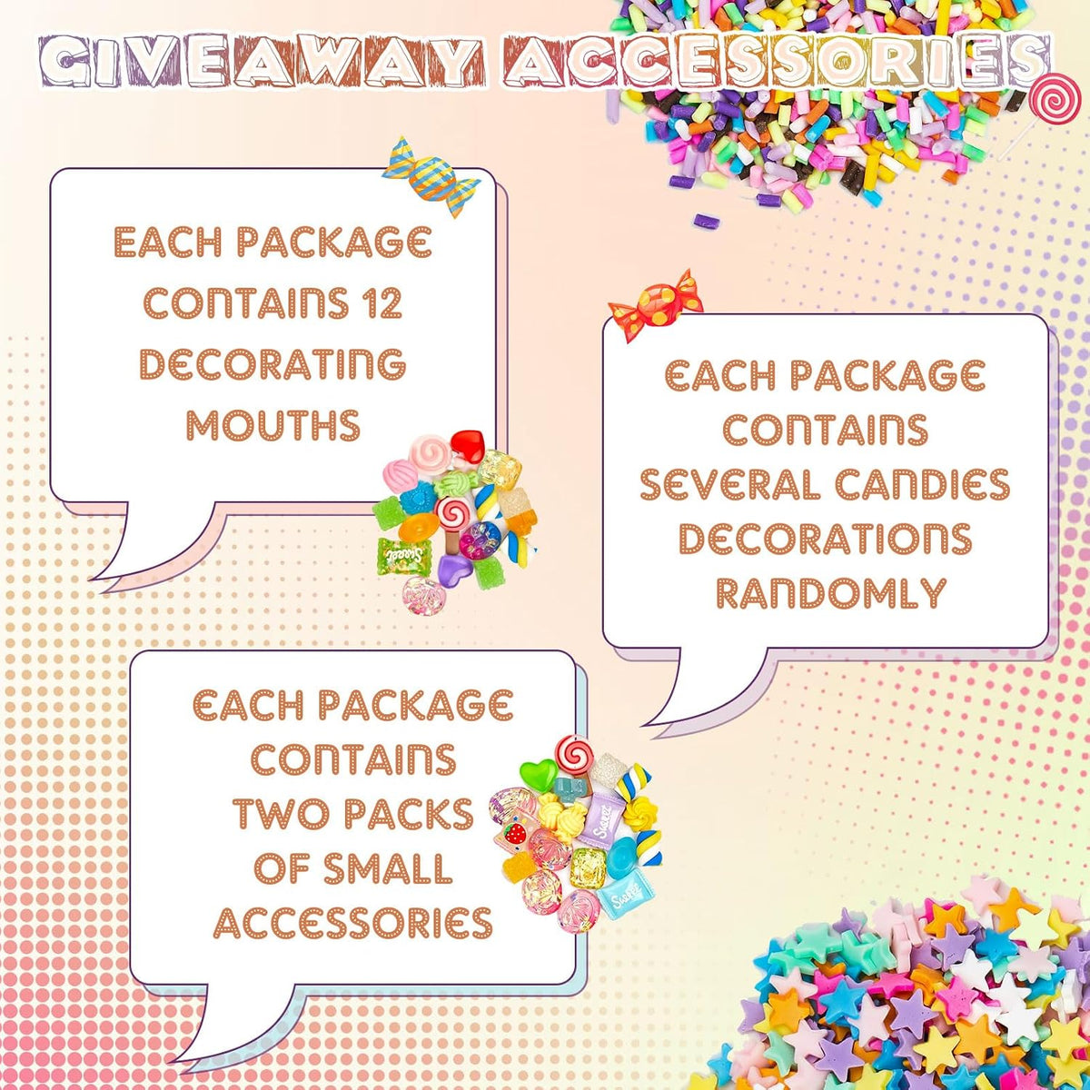 12 Pcs Whipped Cream Glue Kit with Piping Tip Decoden Charm,Candy