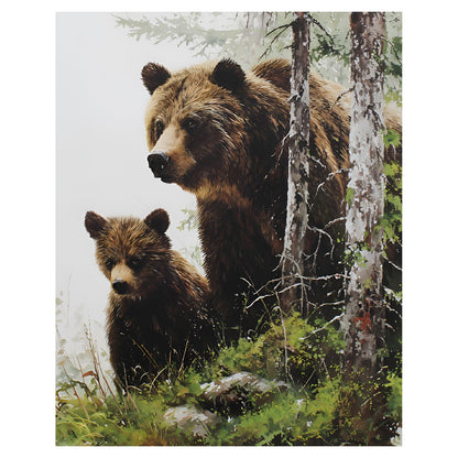 xcemhil Bear Paint by Numbers Kit for Adults, Bear Painting by Numbers, Adult Paint by Number Kits Suitable for Gifts and Interior Decor 16x20 Inch