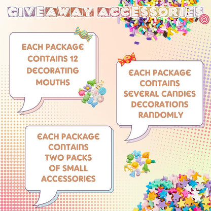 12 Pcs Whipped Cream Glue Kit with Piping Tip Decoden Charm,Cute