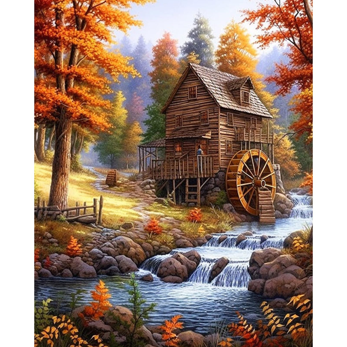 Paint by Numbers Kit for Adults Beginner 16x20 Inch, Countryside Sunset