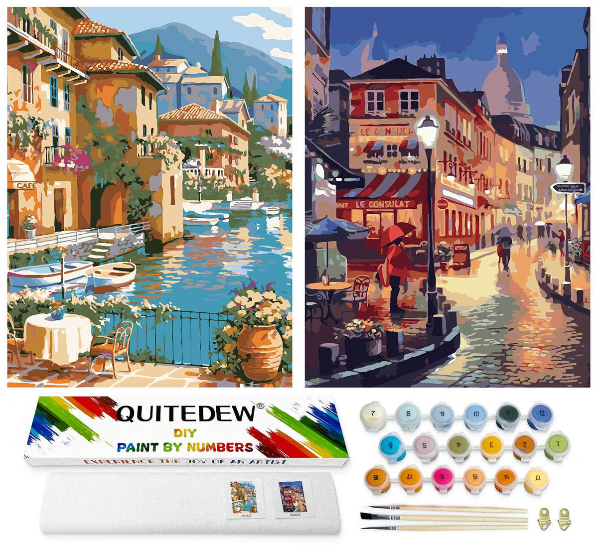 QUITEDEW Scenery Paint by Numbers Kit for Adults Beginner 16X20 Inch