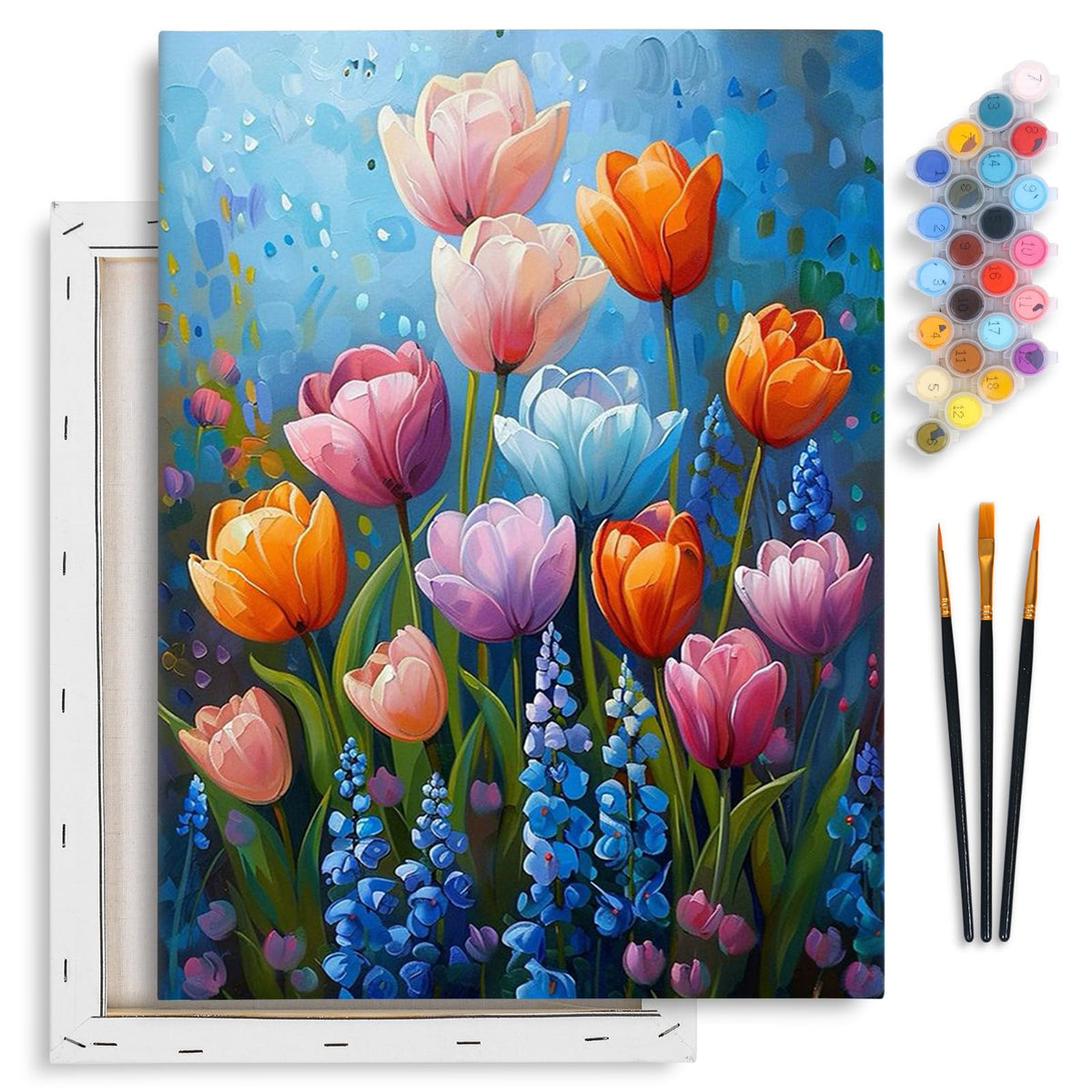 Yezavesu Book Framed Paint by Numbers Kit for Adults 10x 10 inch, Flowers