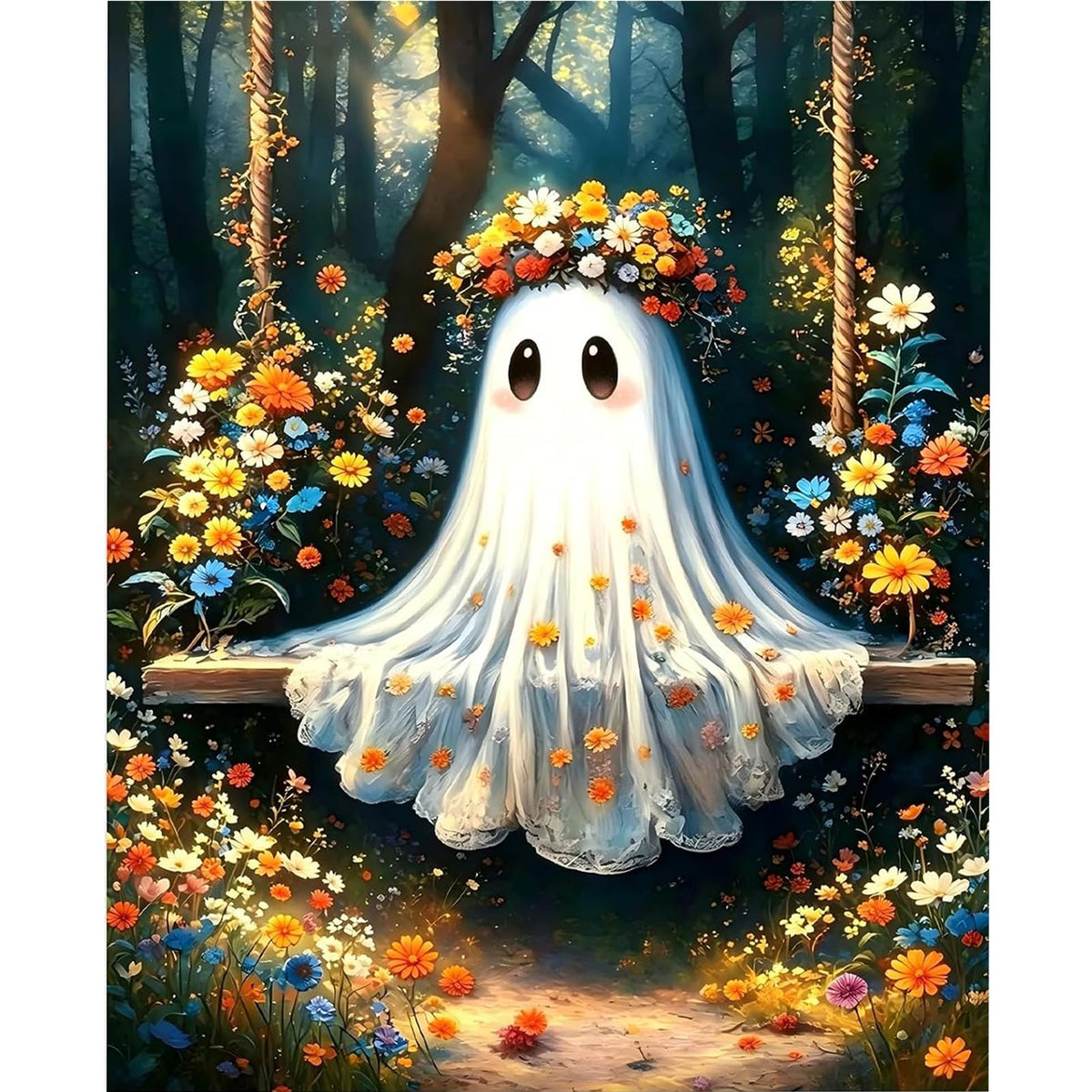 Vintage Halloween Ghost DIY Paint by Numbers Acrylic Painting 40x50cm
